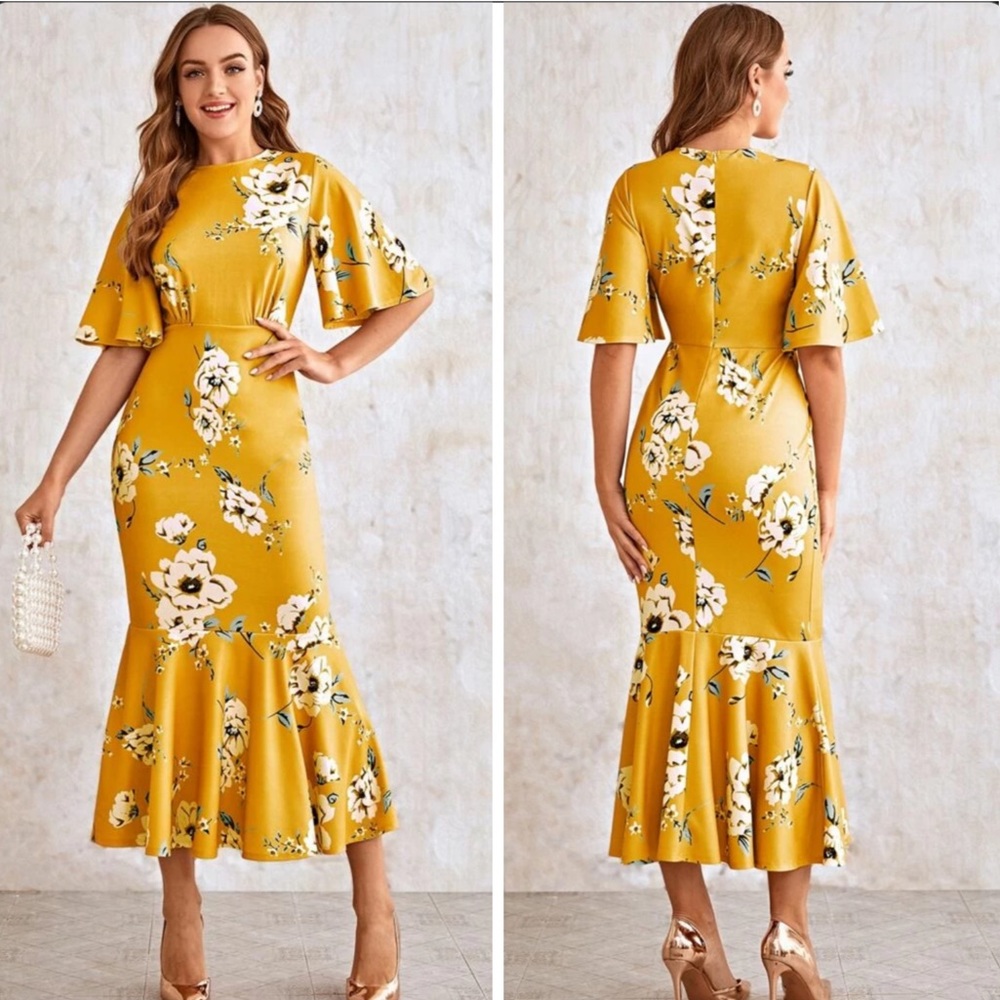 🆕🔶Mermaid Hem, Floral Dress🔶